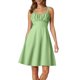 thumbnail image 1 of Vestido de verano con tirantes finos y corte en A para mujer: diseño elegante y ajustado, tejido elástico, adecuado para fiestas y ocasiones informales., 1 of 4