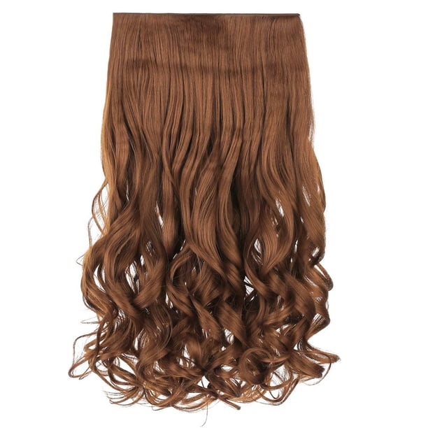 REECHO 20"" 1 paquete 3/4 Clips de onda rizada de cabeza completa en extensiones de cabello sintético HE008 postizos para mujeres 5 clips 4.5 oz por pieza - lino