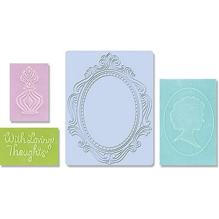Sizzix Textured Impressions A2 Embossing Folders 4/Pkg-Loving Thoughts
