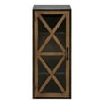 thumbnail image 3 of Kate and Laurel Mace Rustic Floating Decorative Cabinet, 30" x 12", Rustic Brown Door with Bronze Metal Frame, Farmhouse Inspired Wall Mounted Storage Hutch, 3 of 7