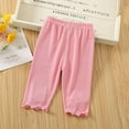 thumbnail image 5 of XBASW Toddler Baby Girls' Capris Leggings Summer Seven Bottoming Solid Color Softy Pants for Girl Size 1-5T, 5 of 12
