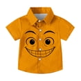 thumbnail image 3 of HOMADLES Boys Short Sleeve Button Down Shirt Summer Graphic Tees Lightweight Breathable Beach Shirt, Orange 9 T, 3 of 8