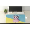 thumbnail image 2 of Colorful Computer Mouse Pad, Simple Theme Modern Art Rose Colored Pineapple Image on Bicolour Background, Rectangle Non-Slip Rubber Mousepad X-Large, 35" x 15" Gaming Size, Multicolor, by Ambesonne, 2 of 2