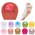 thumbnail image 6 of Travelwnat Newborn Baby Hospital Hat Soft Cotton Toddler Kids Girl Head Wrap with Big Bow Cap, 6 of 7