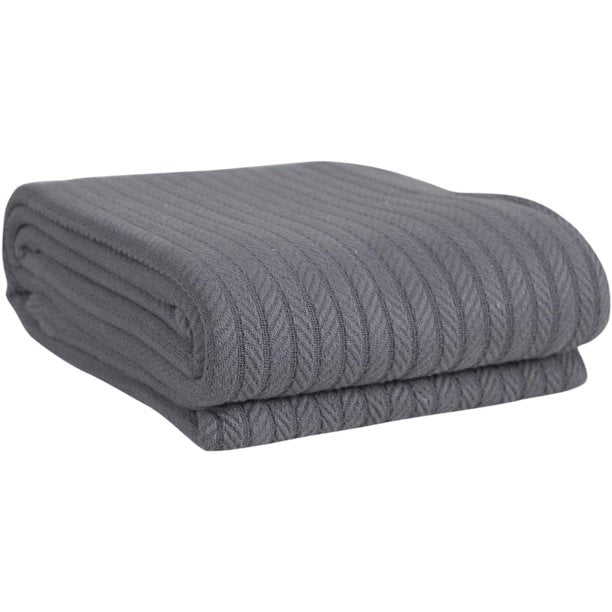 Eurotex 100 Cotton Blanket Queen 90 x 90 inches, Summer Lightweight