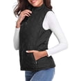 thumbnail image 3 of Chaleco de mujer con cuello alto Chalecos Chaleco acolchado Chaqueta ligera sin mangas con bolsillos con cremallera (L), 3 of 5