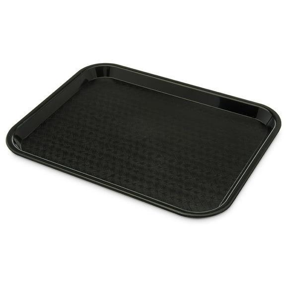 Carlisle CT101403 Plastic Cafeteria Tray - 13 4/5"L x 10 3/4"W, Black- Case of 24