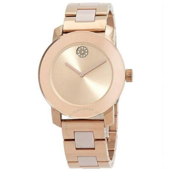 Movado Bold Ceramic Rose Gold-Tone Ladies Watch