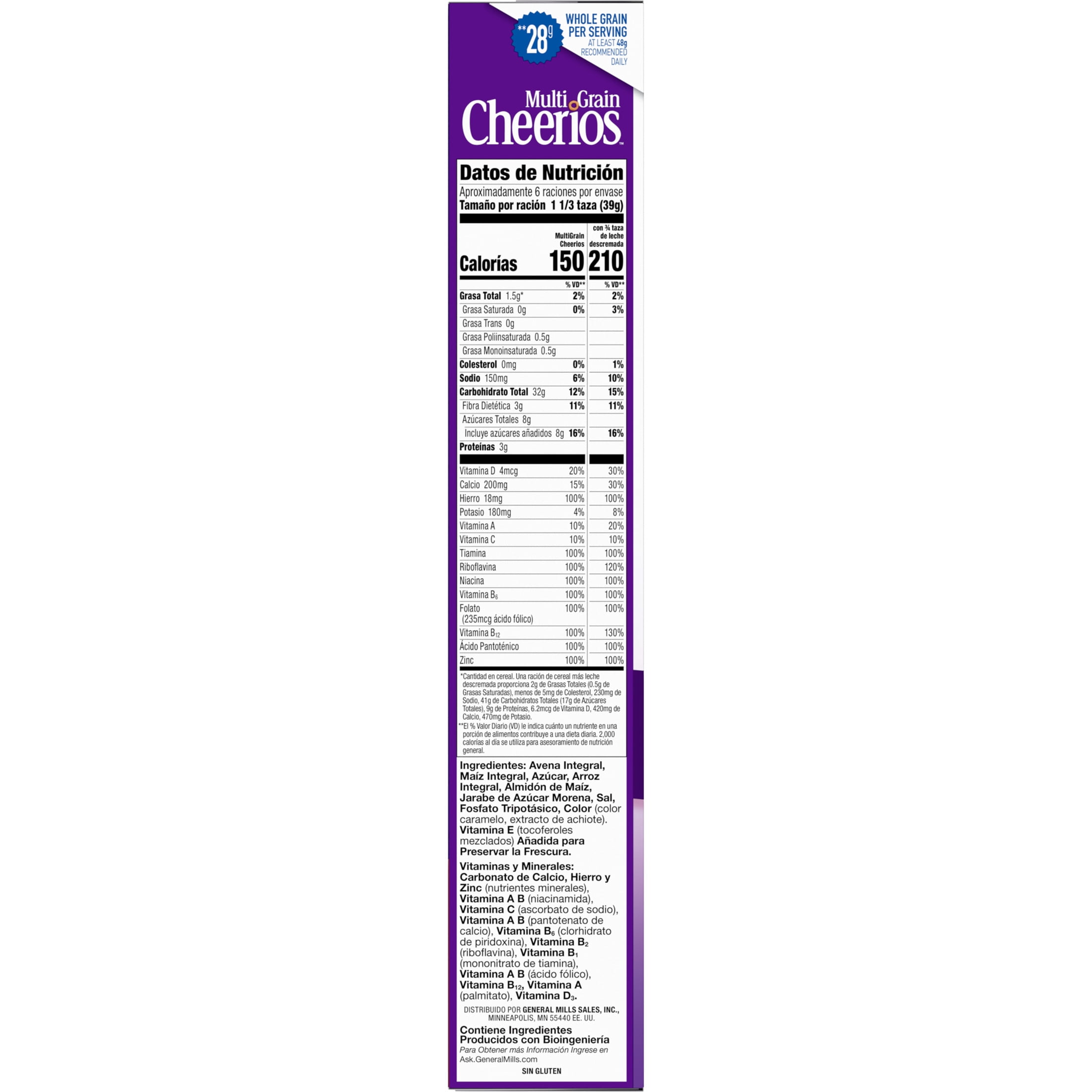 (6 pack) Multi Grain Cheerios, Heart Healthy Breakfast Cereal, Gluten Free, 9 oz