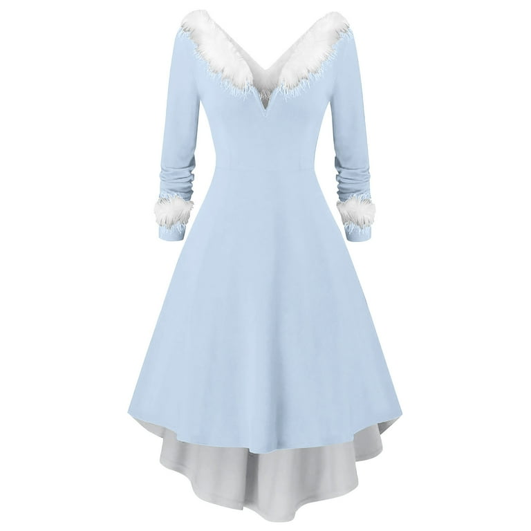 Jyeity Girls Dresses Size 8 Crew Neck Clearance Women Dresses Under 10 Dollars Long Sleeve Pullover Solid Dress Holiday Multicolor Walmart