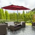 thumbnail image 2 of Outsunny Parasol de Patio Double Face de 15 Pi, Rouge Vin, 2 of 10