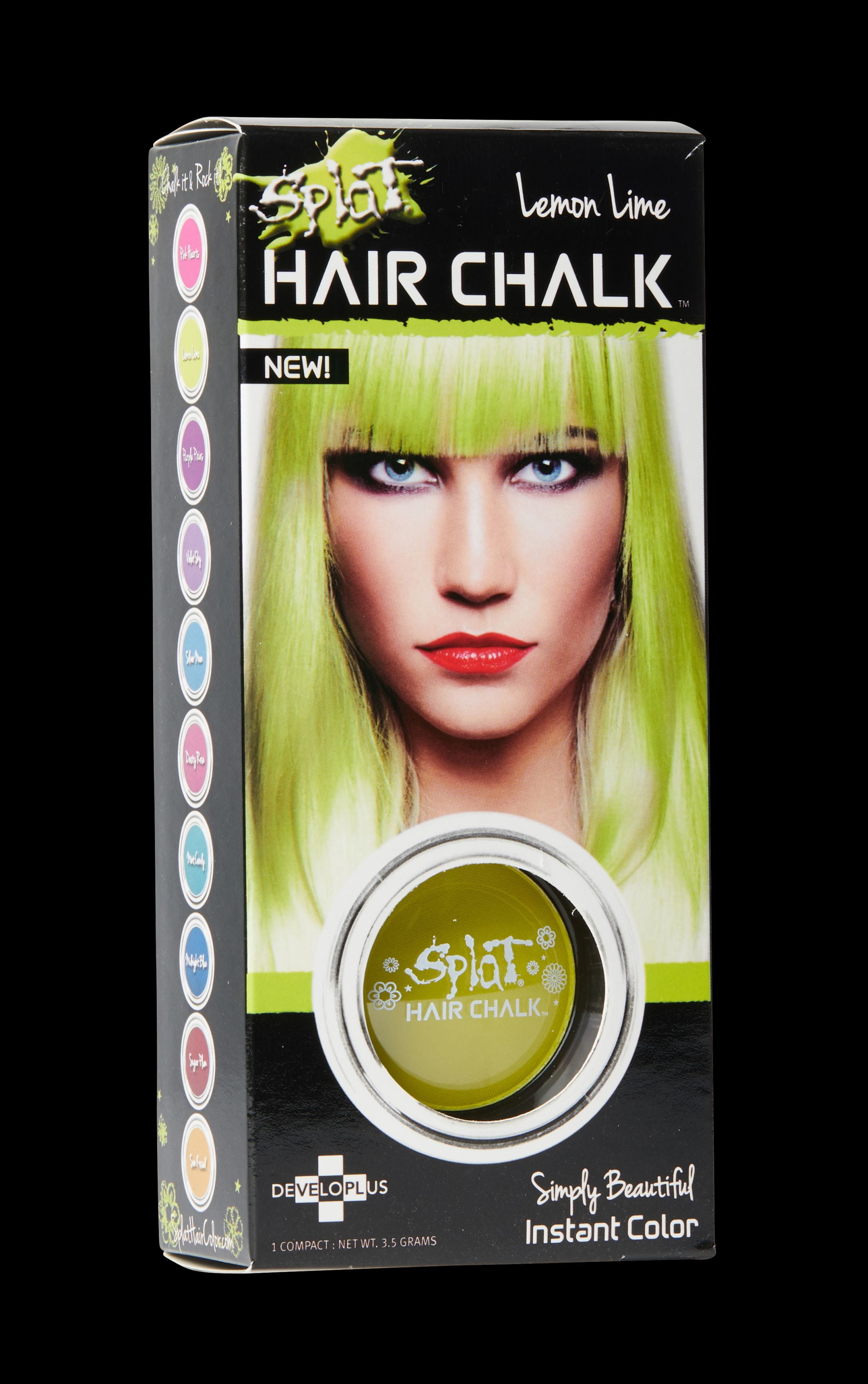 Splat Lemon Lime Hair Chalk, Temporary Green Hair Color Highlights
