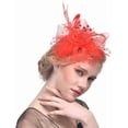 thumbnail image 3 of Visland Fascinators Hat Flower Mesh Ribbons Feathers on a Headband and a Clip Tea Party Headwear for Girls and Women, 3 of 5