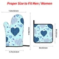 thumbnail image 4 of YFYANG Oven Mitts and Pot Holders Sets 4 Pieces, Non-Slip Heat Resistant Hearts Pattern Line Texture Kitchen Glove Pot Mat for Cooking and Baking, 4 of 8