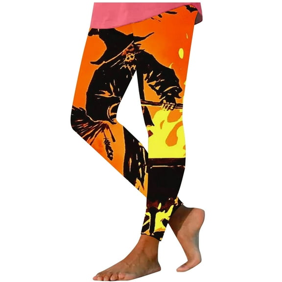 YABCSAZ Halloween Costumes Yoga Pants for Women Print Casual Slim Fit Drawstring Elastic High Waist Trousers Long Leg Pants Halloween Outfits,Fall Trendy Outfits