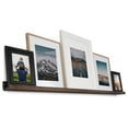thumbnail image 4 of Ted 52" Long Narrow Wall Mount Wood Picture Ledge Photo Frame Display Floating Shelf for Living Room, Office, Kitchen, Bedroom, Bathroom Décor Storage - Burnt Brown, 4 of 9