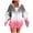 A-Pink, variant on successthop Oversized Zip Up Hoodie for Women Long Sleeve Hooded Sweatshirt Bow Gradient Top Fall Streetwear with Pocket