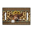 thumbnail image 2 of Renewold Golf Cart Seat Cover Comfortable Golf Cart Seat Towel Blanket with Front Pockets Suitable for 2 Person Club Car Seats, 52 x 32 Inches, American Tribal Highland Cow Sunflower Leopard Print, 2 of 7