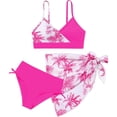 thumbnail image 4 of YMNXA Big Kids Girls 2 Piece Swimsuits Sleeveless Flower Print Top And Bottoms Bikinis Sets Comfortable Fashion Swimwear For Holiday Vacation Beach Pink 11-12 Years, 4 of 4