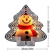thumbnail image 2 of Metal Hanging Christmas Tree Wind Decorations - Festive Garden Spinners with Cheerful Snowman Design Lights & Snowflakes for Yard Decor, 2 of 7