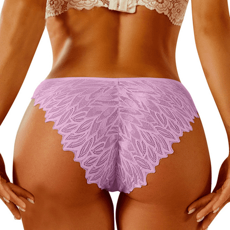 Fulorrnie Underwear for Women No Show Bikini Comfort Breathable Panty Cute Seamless Elastic Waist Ventilated Panties  Purple  8