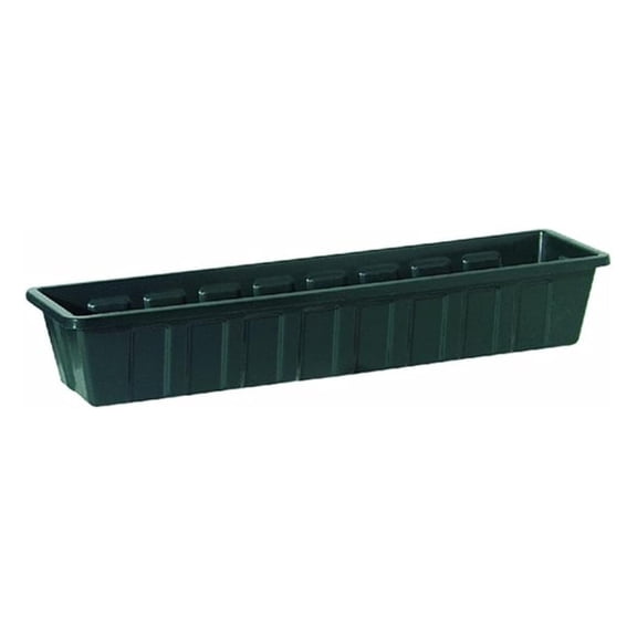 Root & Vessel -Pro Plastic Flower Box Planter, Green, 36-Inch