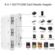 thumbnail image 2 of Adaptador de lector de tarjetas SD para iPhone, adaptador de cámara USB 6 en 1 para iPhone con 3 cables USB, lector de tarjetas SD/TF y puerto de carga, adaptador USB hembra OTG para iPhone 14 12 13 1, 2 of 5