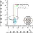 thumbnail image 5 of Solitaire Marquise Ring Aquamarine CZ 925 Sterling Silver Size 4, 5 of 7