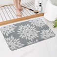 thumbnail image 4 of Gray and White Floral Pattern Bathroom Rugs Mat,Non Slip Microfiber Bathroom Rug,Rubber Backing,Soft Bathroom Mats for Bathroom Floor,Tub and Shower,17x27in(43x68cm), 4 of 5