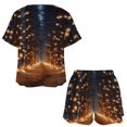 thumbnail image 3 of Christmas Snowmen Pajama Set for Women 2 Piece Sleepwear Loungewear Short Sleeve, 3 of 7