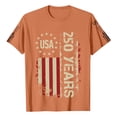 thumbnail image 5 of Dwelliawo Men’s 250th Anniversary Patriotic Shirt American Flag Shirts 250 Anniversary Usa T Shirts 250 Years American Plus Size T Shirt Pullover Saffron M, 5 of 5