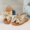 thumbnail image 2 of TOWED22 Girls Sandals Summer Open Toe Flats Shoes Dress Sandals for Toddler Little Kid Big Kid Gold,11.5, 2 of 9