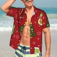 thumbnail image 7 of Disketp Hawaiian Shirts For Men,Avocado Christmas Print Mens Casual Short Sleeve Button Down Shirts Beach Shirt, 7 of 7