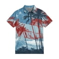 thumbnail image 3 of Men's USA 250th Anniversary American Flag Palm Tree Polo Shirt Patriotic Casual Short Sleeve America 250 Merchandise, 3 of 6
