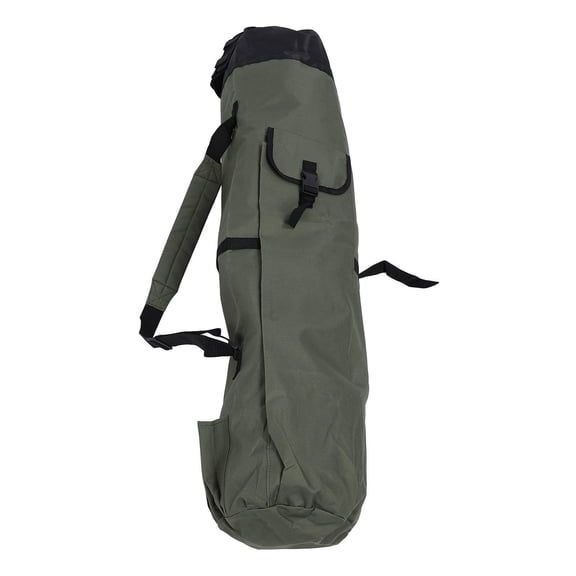 BIMZUC 600D Oxford Fishing Rod & Reel Cylinder Bag – Water‑Resistant, Shockproof, Multi‑Compartment Storage for Lines, Lures & Bait, Military Green