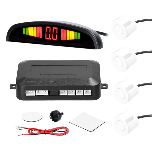 Sensor de aparcamiento para coche, sistema de radares de marcha atrás traseros con 4 aparcamientos