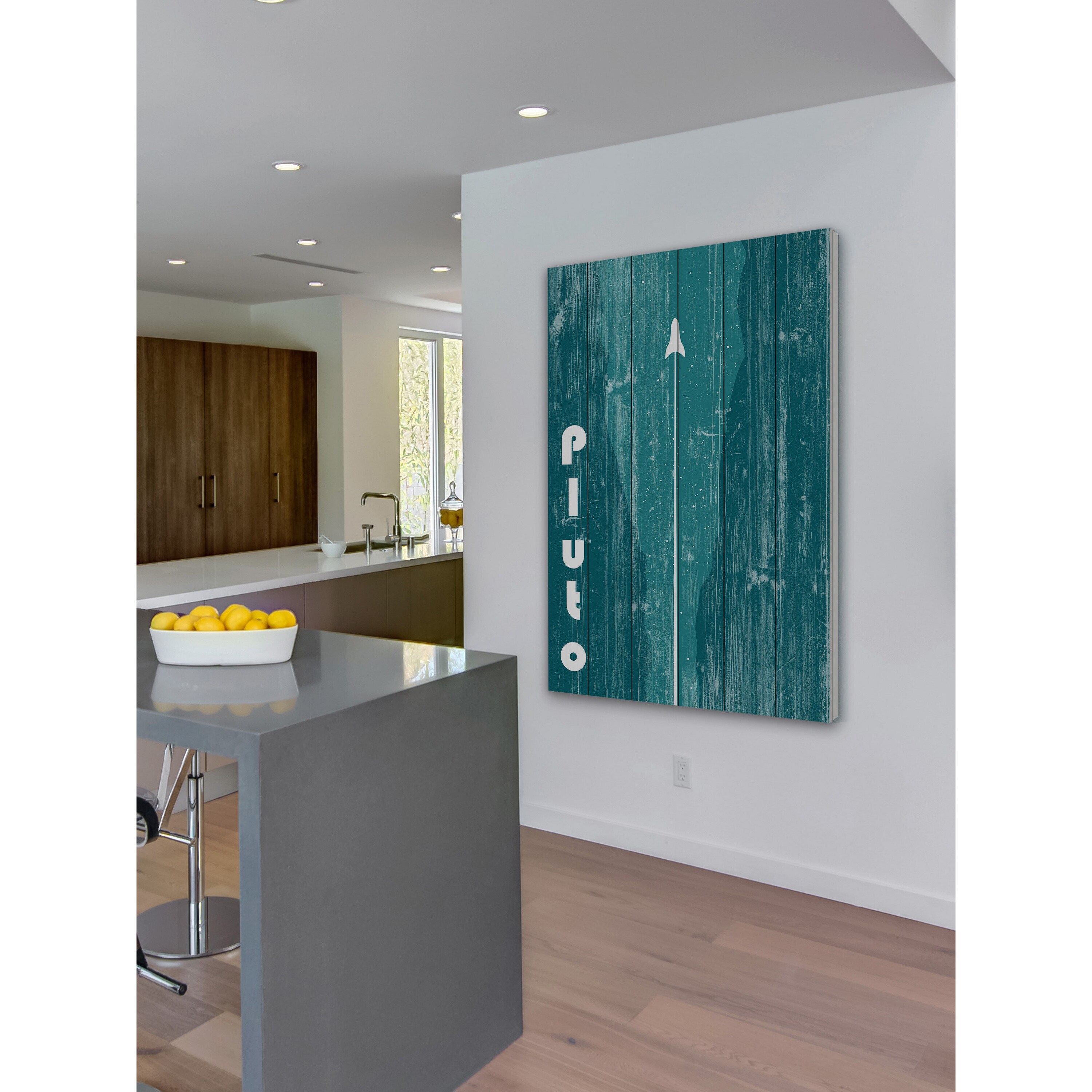 Marmont Hill - "Pluto" Painting Print on White Wood