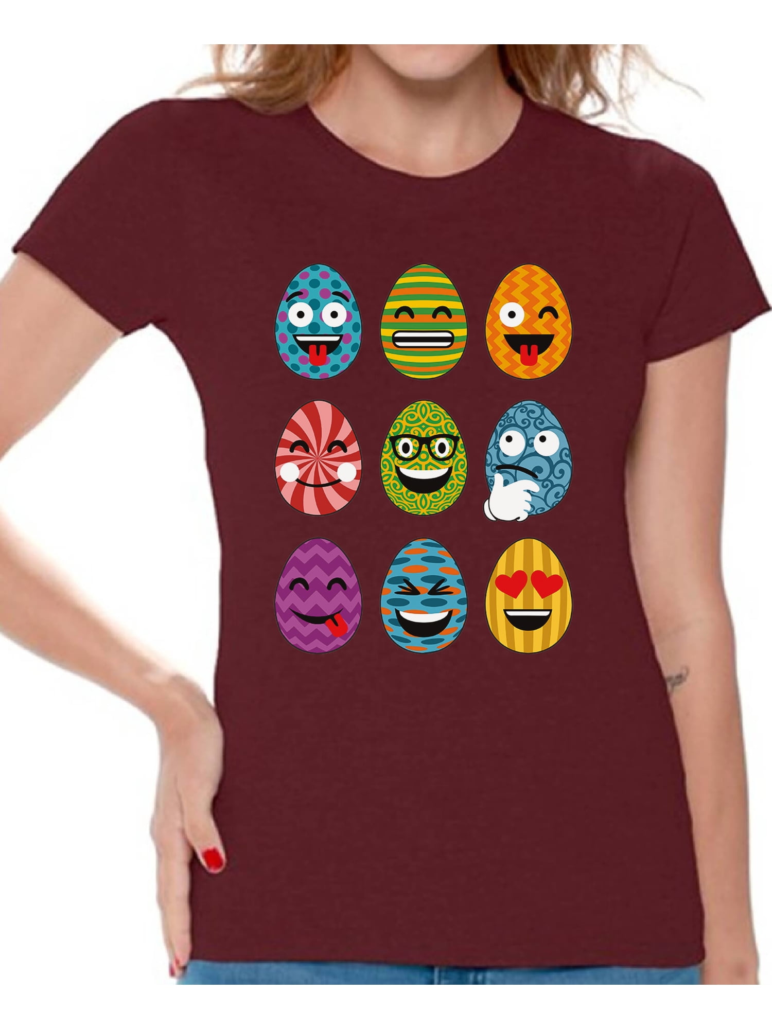 Awkward Styles Easter Eggs Emoji Tshirt Easter T Shirt Women Easter ...