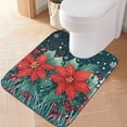 thumbnail image 2 of Yayeee Bath Rug for Bathroom Floor Non Slip Rectangle Fluffy Soft Absorbent Mat, 16"x24", Christmas Poinsettia, 2 of 7