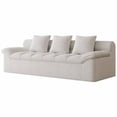 thumbnail image 4 of Muumblus 71" Corduroy Boneless Sofa, Removable Cushions, Modern Upholstered Deep Seat Sofa for Apt., White, 4 of 5