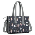 thumbnail image 2 of Teacher Tote Bag,Dark Blue Ballerina Princess Pattern Teacher Utility Tote Bag,Large Work Tote Bags for Women with Multiple Pockets,Top Zipper Closure,13.8x10.6x6.7 Inch, 2 of 5