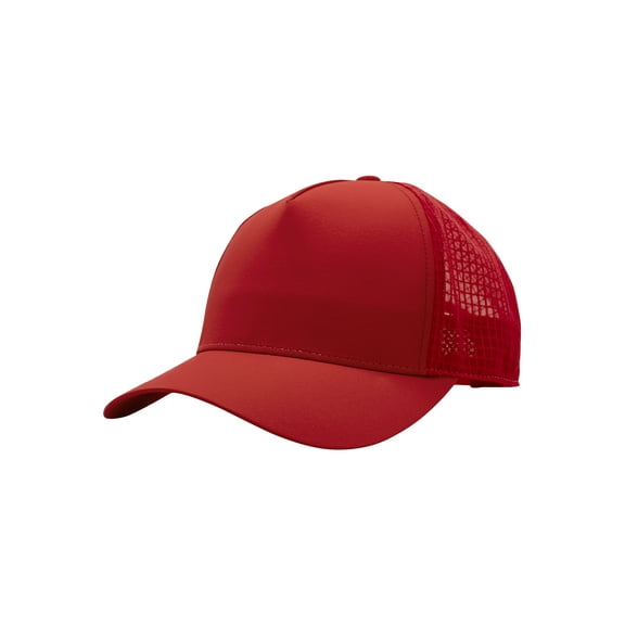 Top Headwear Mens Performance Trucker Hat with Flexible Brim UV Protection Cap, Red