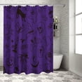 thumbnail image 2 of Halloween Shower Curtain for Bathroom Pumpkin Skull Cat Shower Curtains Set with Hooks Drawing Purple Black For Halloween Decoration Bath Curtains Sets Polyester Waterproof Standard Size 72" x 72", 2 of 6
