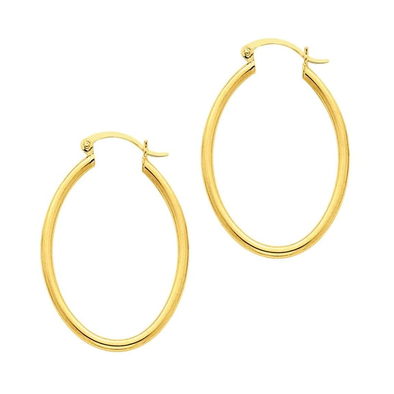 Primal Gold 14 Karat Yellow Gold Oval Hoop Earrings