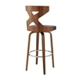 thumbnail image 5 of Gayle 30" Swivel Cross Back Grey Faux Leather and Walnut Wood Bar Stool, 5 of 10