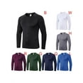 thumbnail image 4 of Man Breathable Sweat-wicking T-shirt Top Long-sleeved Stretch Tight Athletic Training Suit, 4 of 9
