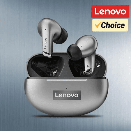 Lenovo Wireless Earbuds! On Sale! 4 LP5 Grey Wireless Lenovo Earbuds for Immersive Sound Experience