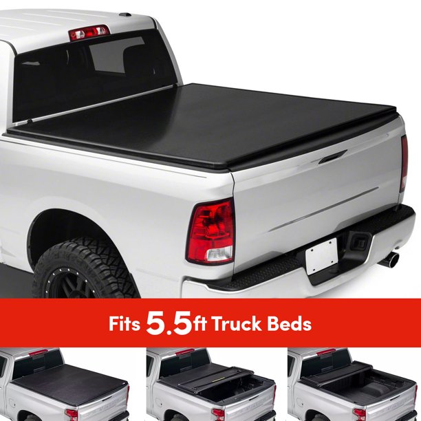 Krator Soft Tri Fold Truck Tonneau Cover For 2015 2020 Ford F 150 With 5 5ft Bed Styleside Fleetside Soft Black Vinyl Folding Truck Tonneau Bed Cover Walmart Com Walmart Com