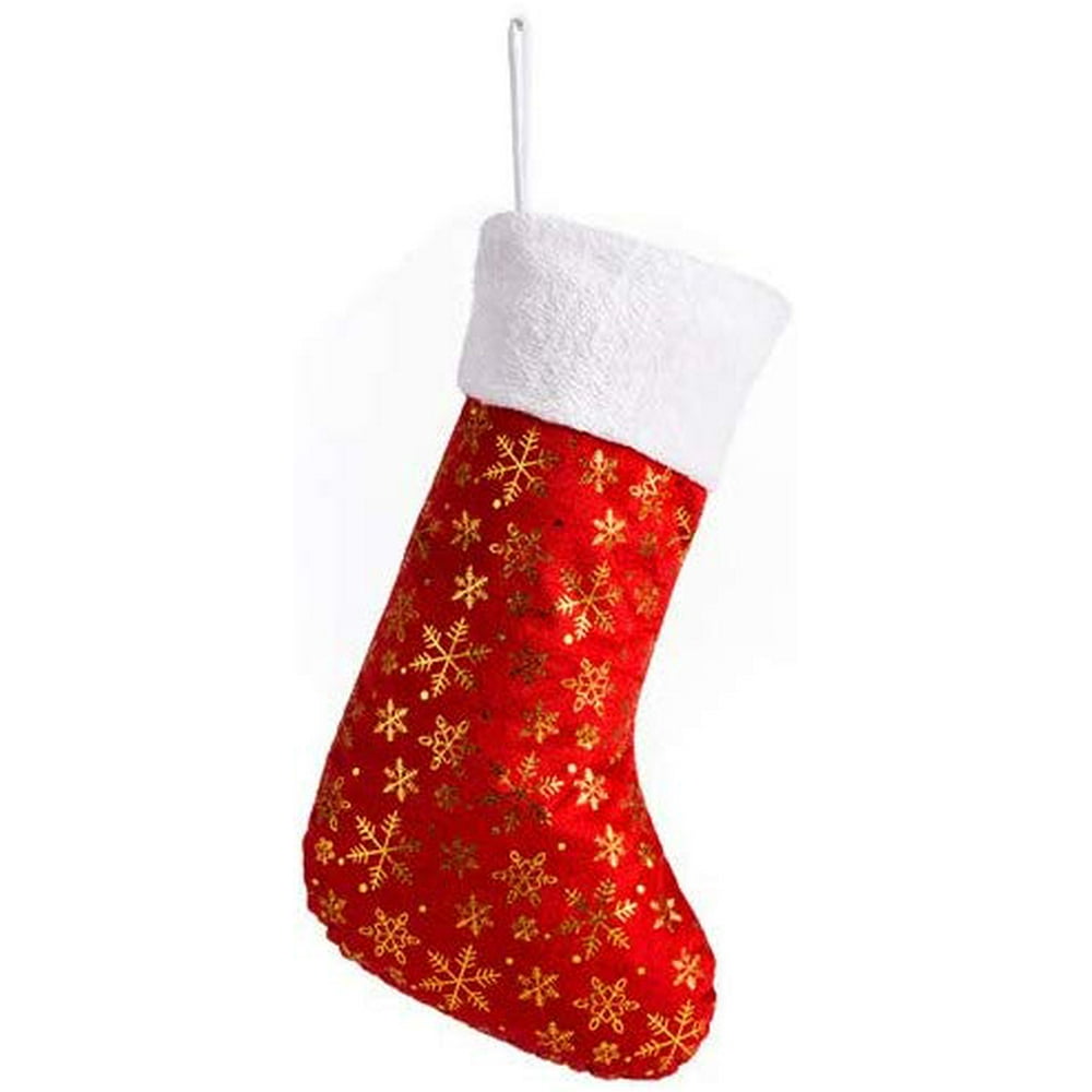1 Pcs 16 inch Red Christmas Stockings, Bulk Gifts Holder Classic Craft
