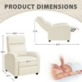 thumbnail image 4 of Homall Massage Recliner Chair with Padded Seat Corduroy Electric Ergonomic Adjustable Power Recliner Chair for Living Room Bedroom ,Beige, 4 of 7